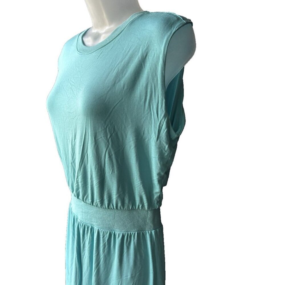 Athleta Santorini Maxi Dress Women's Size Small Gulf Green Lightweight Stretch - Picture 4 of 8